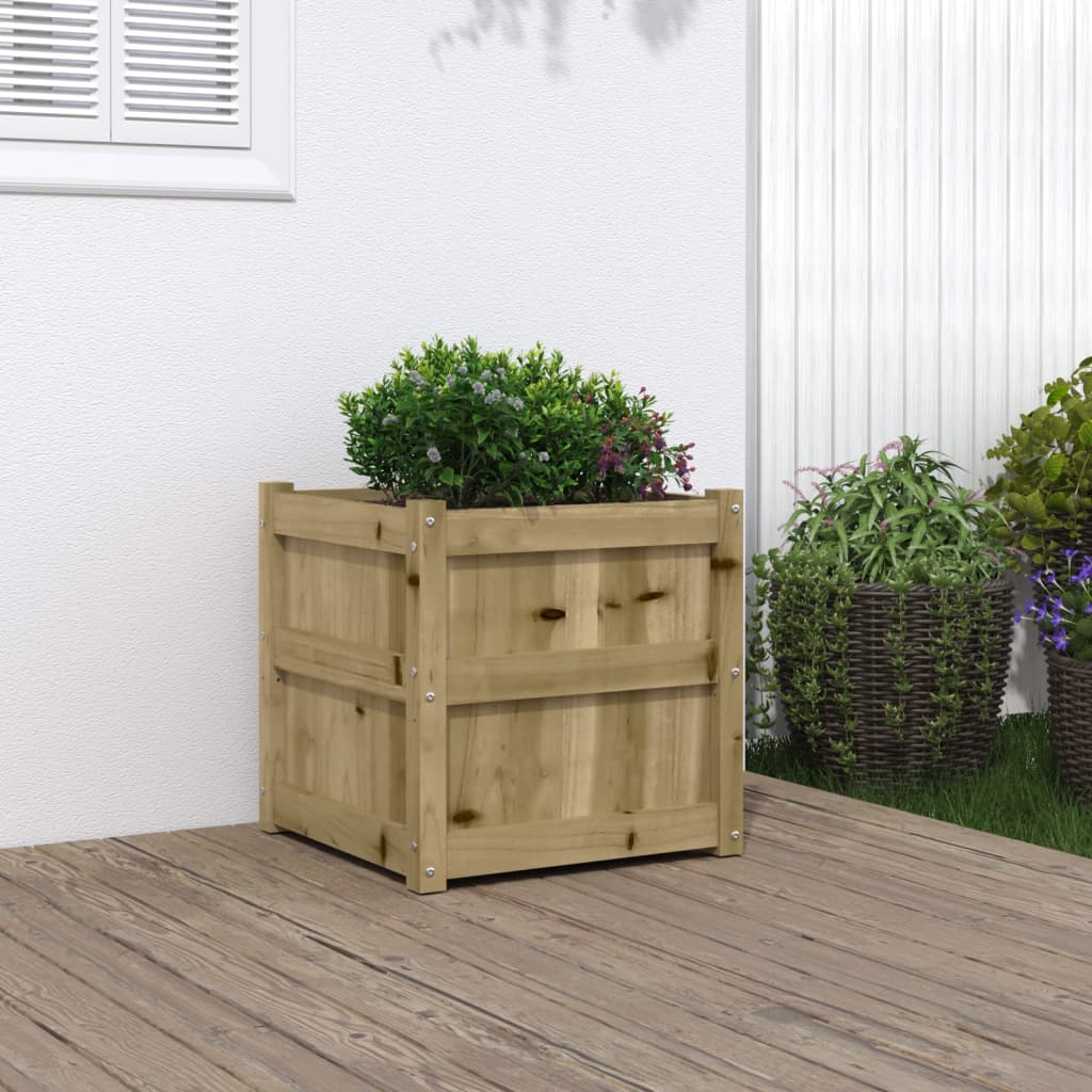 Plantenbak 50X50X50 Cm Geïmpregneerd Grenenhout 1 Naturel geïmpregneerd