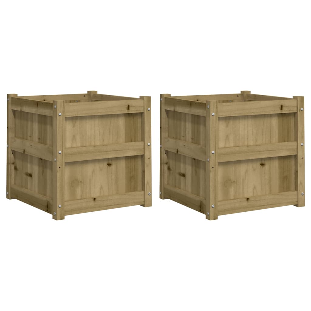 Plantenbakken Cm Geïmpregneerd Hout 2 Naturel geïmpregneerd