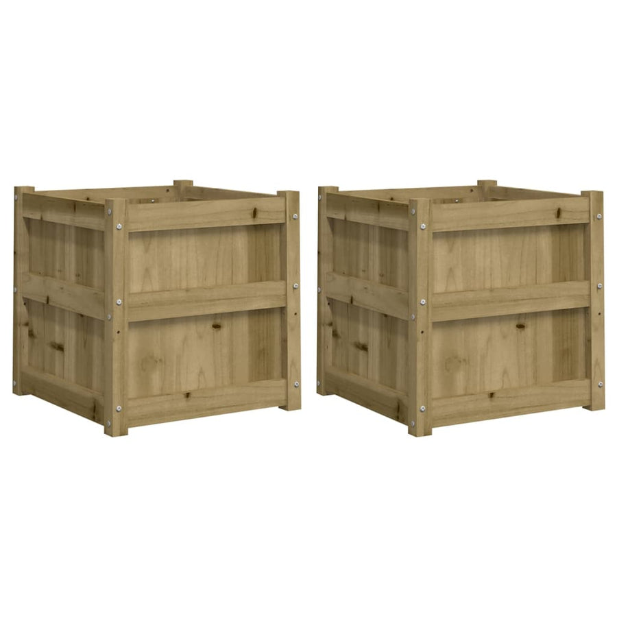 Plantenbakken Cm Geïmpregneerd Hout 2 Naturel geïmpregneerd