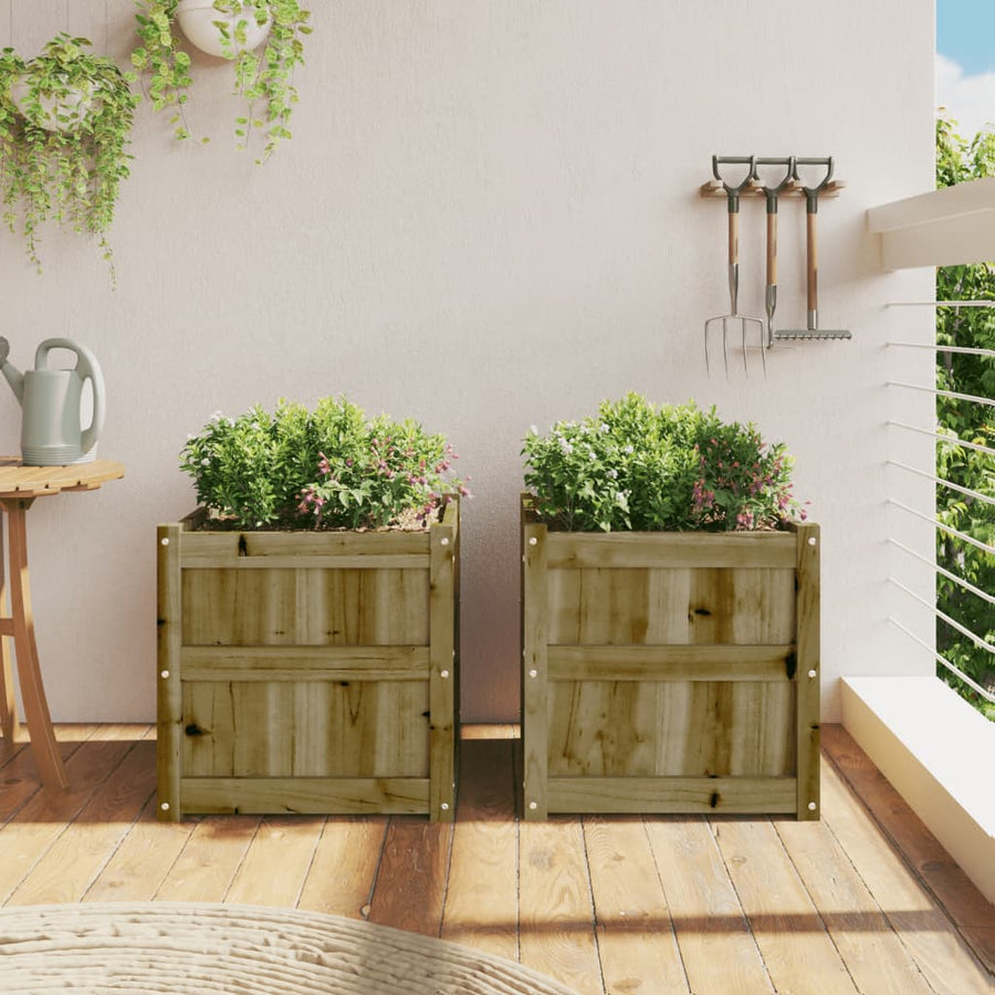 Plantenbakken Cm Geïmpregneerd Hout 2 Naturel geïmpregneerd