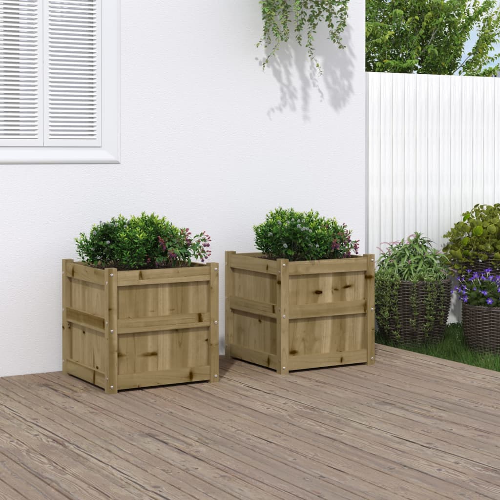 Plantenbakken Cm Geïmpregneerd Hout 2 Naturel geïmpregneerd