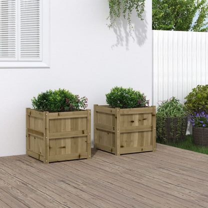 Plantenbakken Cm Geïmpregneerd Hout 2 Naturel geïmpregneerd