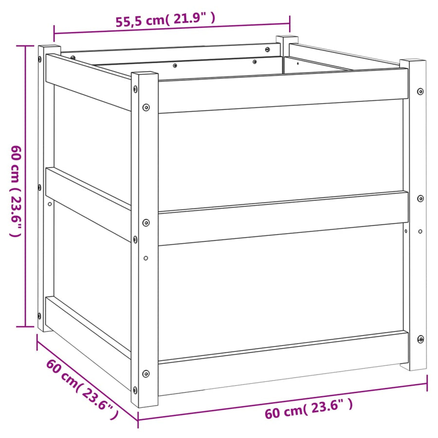 Plantenbak 60X60X60 Cm Massief Douglashout 1 Natuurlijk douglashout