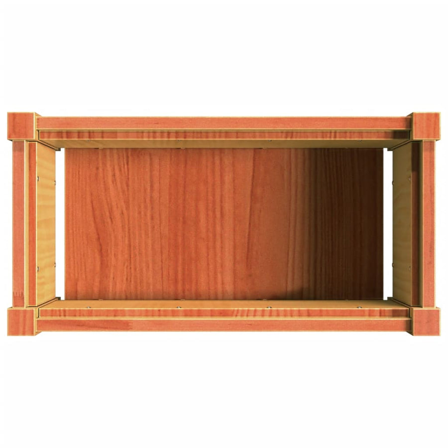 Plantenbak 60x31x31 cm massief grenenhout wasbruin