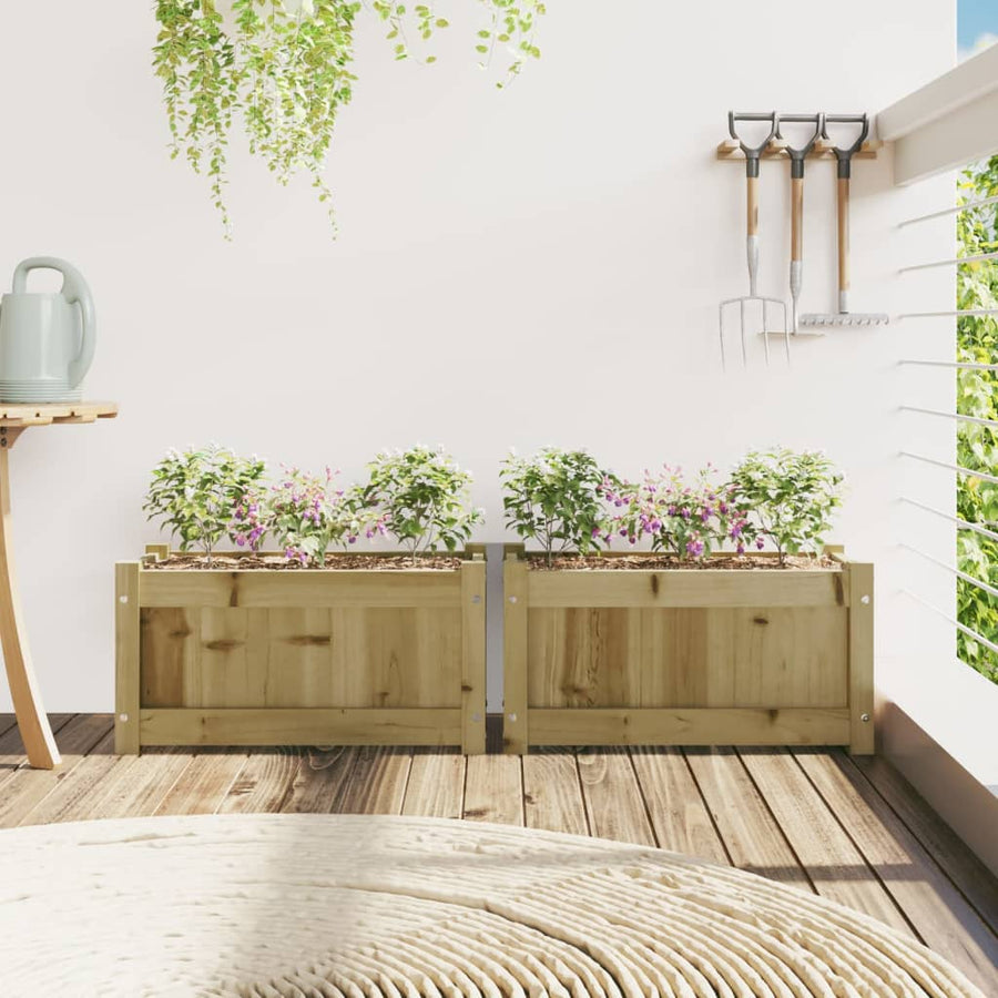 Plantenbakken Cm Geïmpregneerd Hout 2 Naturel geïmpregneerd