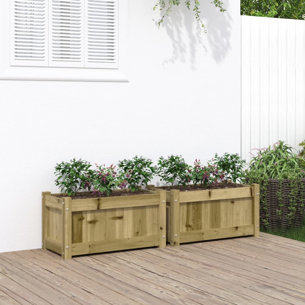 Plantenbakken Cm Geïmpregneerd Hout 2 Naturel geïmpregneerd