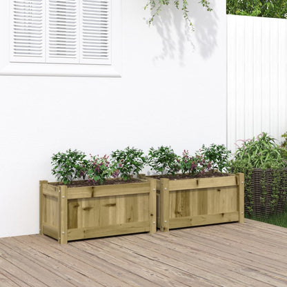 Plantenbakken Cm Geïmpregneerd Hout 2 Naturel geïmpregneerd