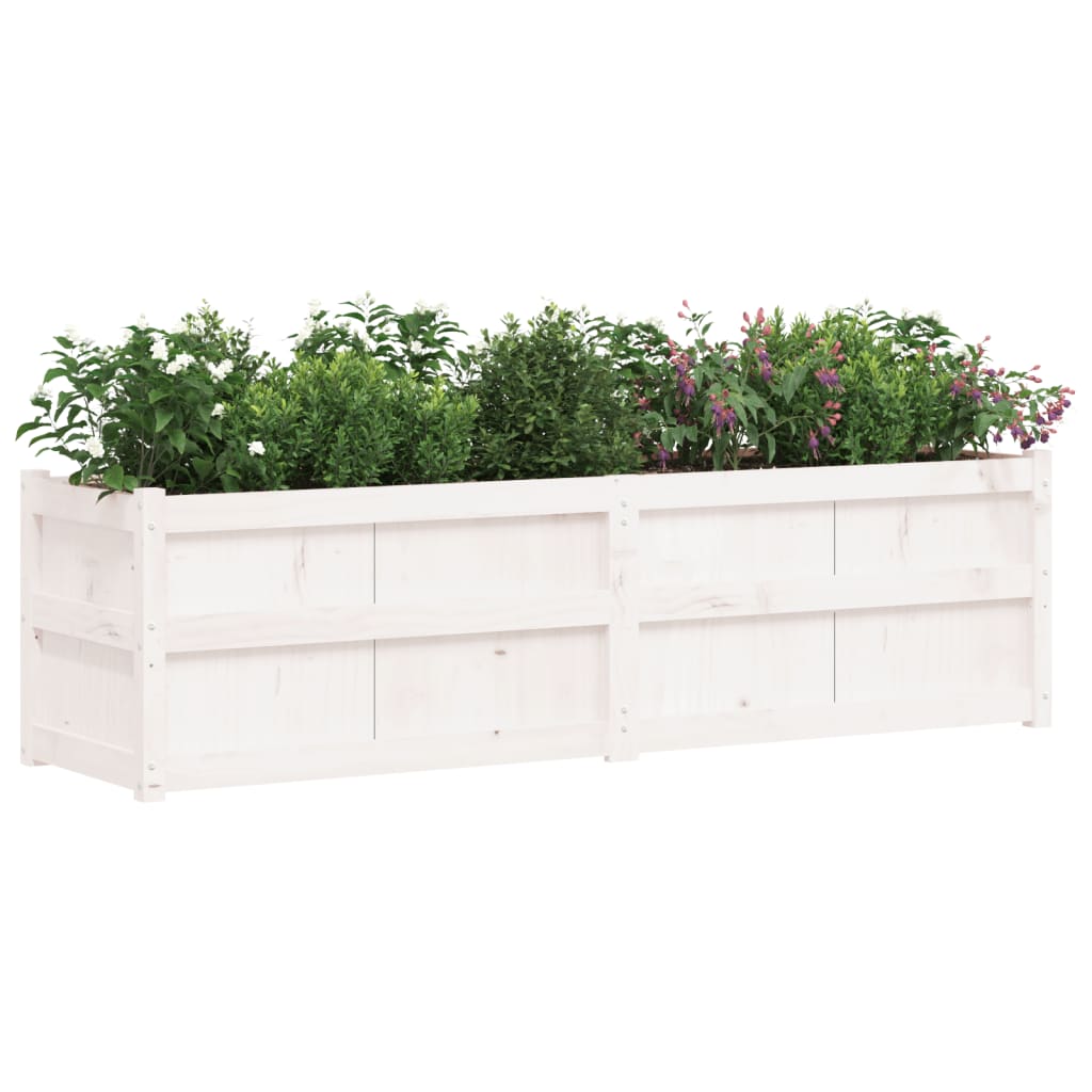 Plantenbak 80X50X50 Cm Massief Grenenhout Wit Wit grenenhout