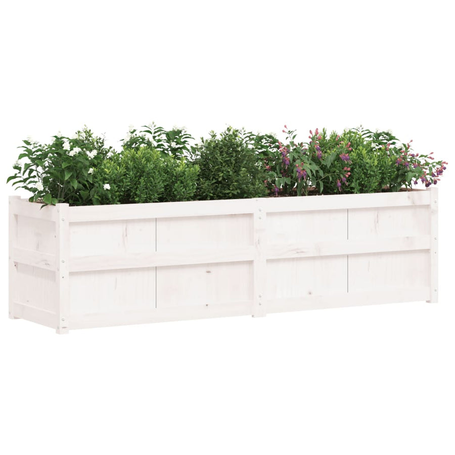 Plantenbak 80X50X50 Cm Massief Grenenhout Wit Wit grenenhout