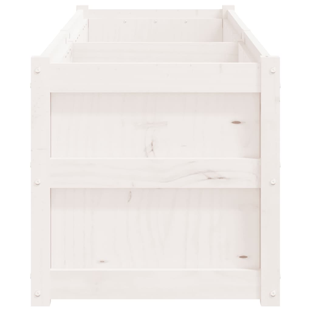 Plantenbak 80X50X50 Cm Massief Grenenhout Wit Wit grenenhout