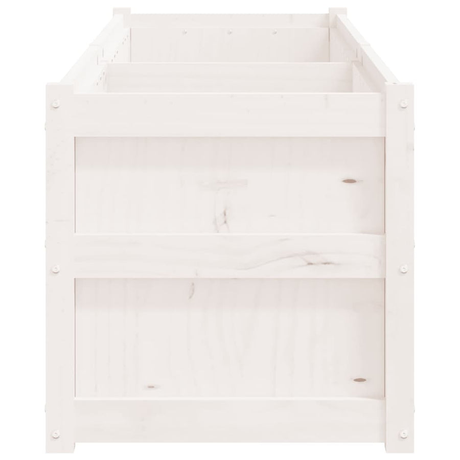 Plantenbak 80X50X50 Cm Massief Grenenhout Wit Wit grenenhout