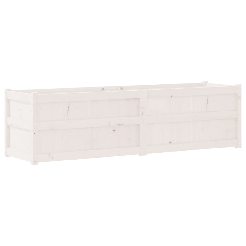 Plantenbak 80X50X50 Cm Massief Grenenhout Wit Wit grenenhout
