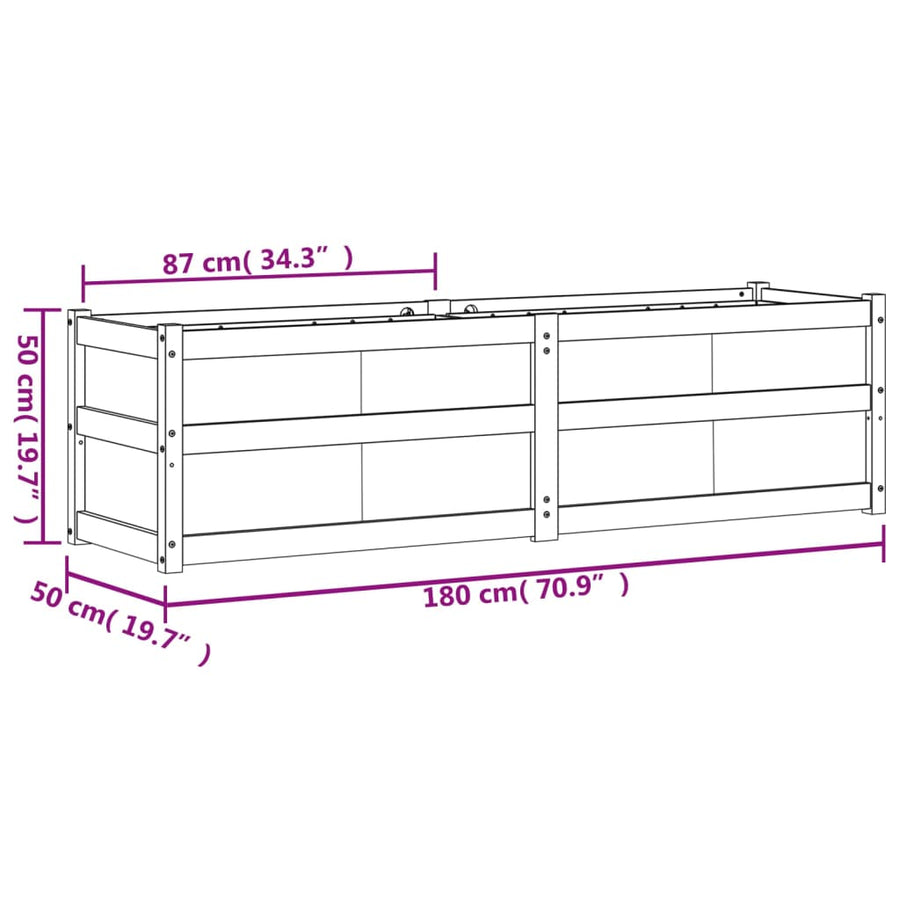 Plantenbak 80X50X50 Cm Massief Grenenhout Wit Wit grenenhout