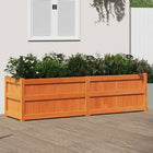 Planter 180x50x50 cm solid pine waxed brown