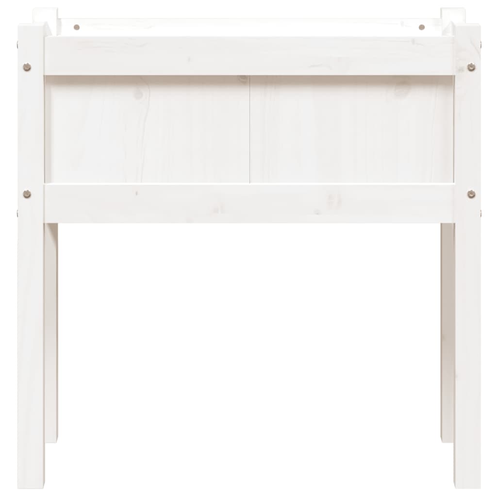 Plantenbak Met Poten 70X31X70 Cm Massief Grenenhout Wit