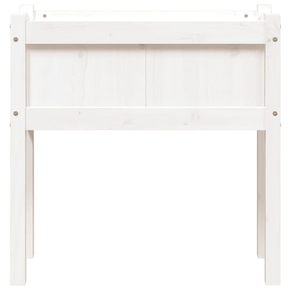 Plantenbak Met Poten 70X31X70 Cm Massief Grenenhout Wit