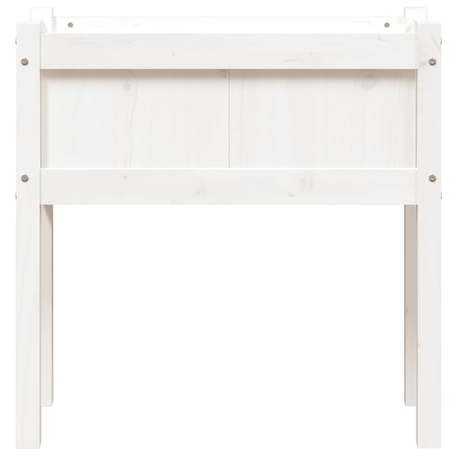 Plantenbak Met Poten 70X31X70 Cm Massief Grenenhout Wit