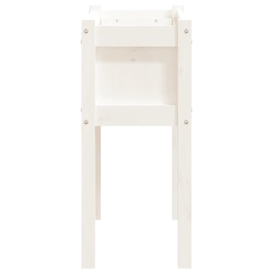Plantenbak Met Poten 70X31X70 Cm Massief Grenenhout Wit