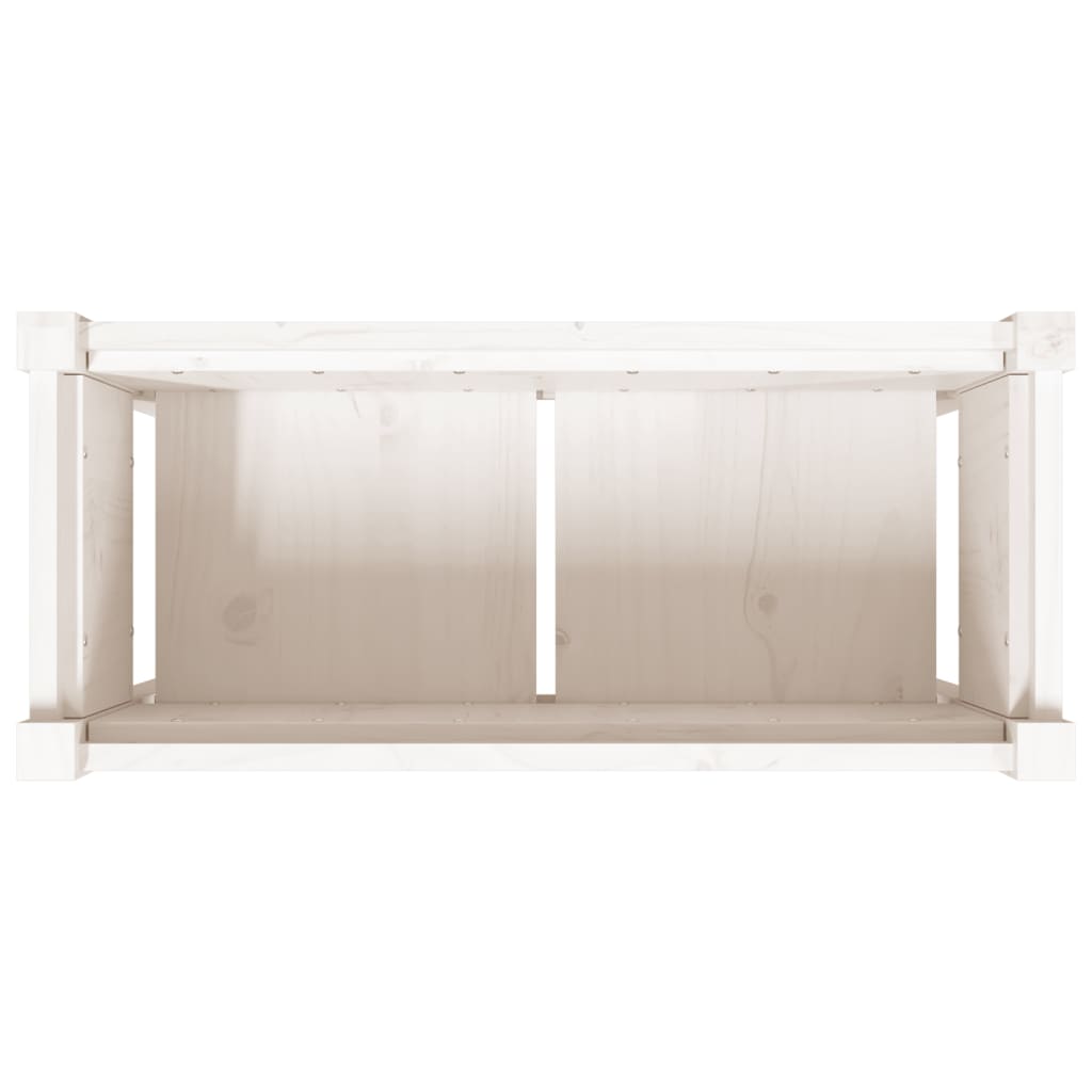 Plantenbak Met Poten 70X31X70 Cm Massief Grenenhout Wit