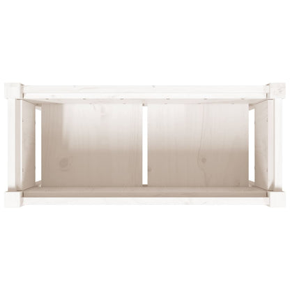Plantenbak Met Poten 70X31X70 Cm Massief Grenenhout Wit