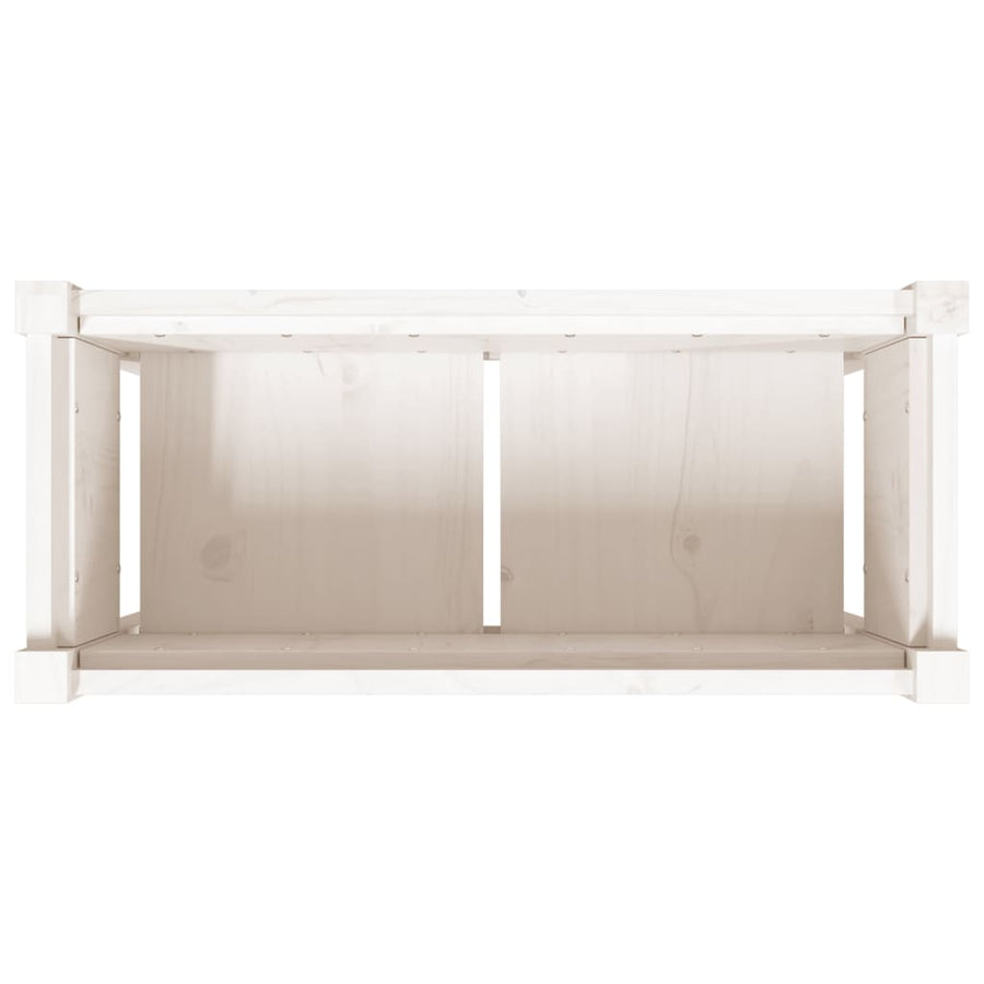 Plantenbak Met Poten 70X31X70 Cm Massief Grenenhout Wit