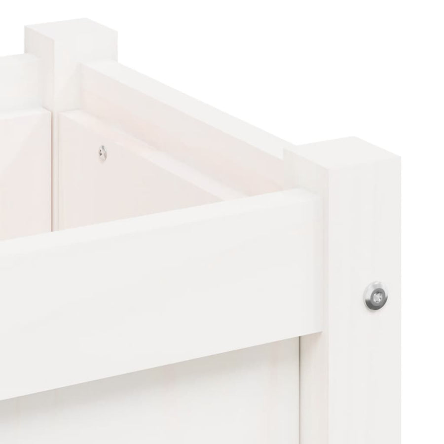Plantenbak Met Poten 70X31X70 Cm Massief Grenenhout Wit