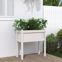 Plantenbak Met Poten 70X31X70 Cm Massief Grenenhout Wit
