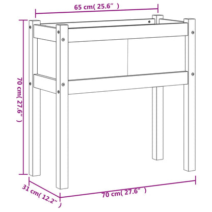 Plantenbak Met Poten 70X31X70 Cm Grenenhout Waxbruin