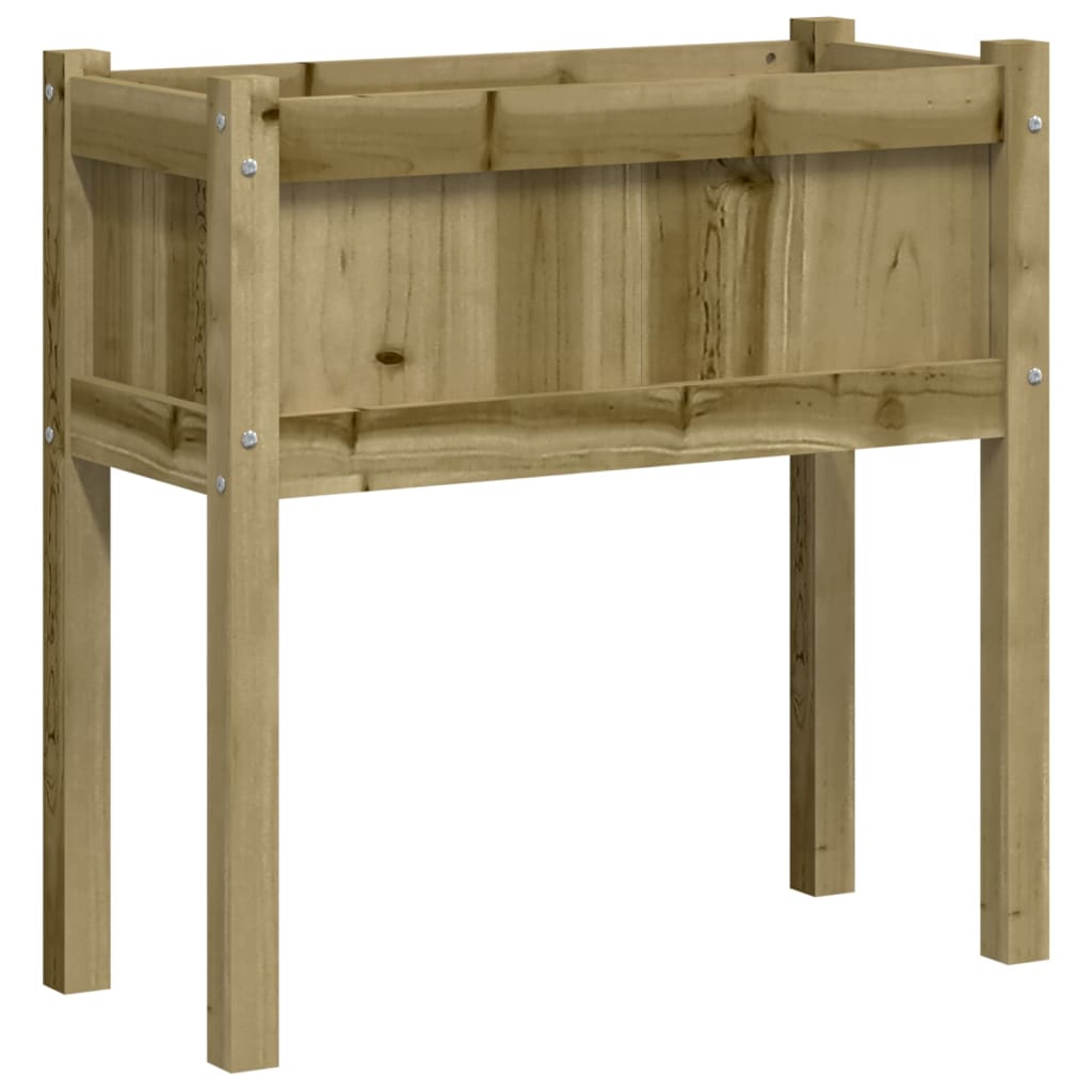 Plantenbak Met Poten 70X3X70 Cm Geïmpregneerd Grenenhout 1 Naturel geïmpregneerd