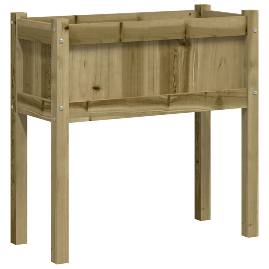 Plantenbak Met Poten 70X3X70 Cm Geïmpregneerd Grenenhout 1 Naturel geïmpregneerd