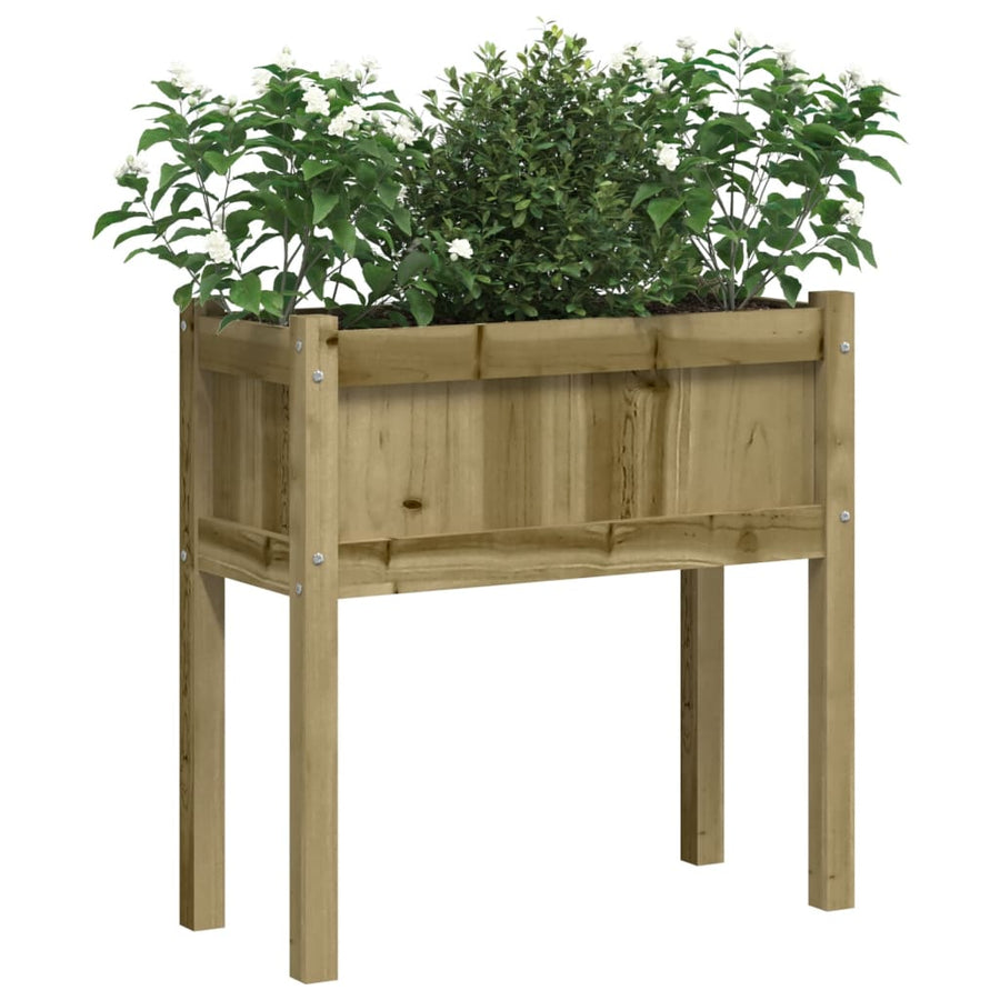 Plantenbak Met Poten 70X3X70 Cm Geïmpregneerd Grenenhout 1 Naturel geïmpregneerd