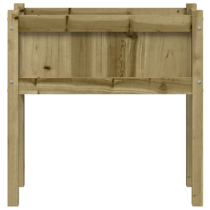 Plantenbak Met Poten 70X3X70 Cm Geïmpregneerd Grenenhout 1 Naturel geïmpregneerd