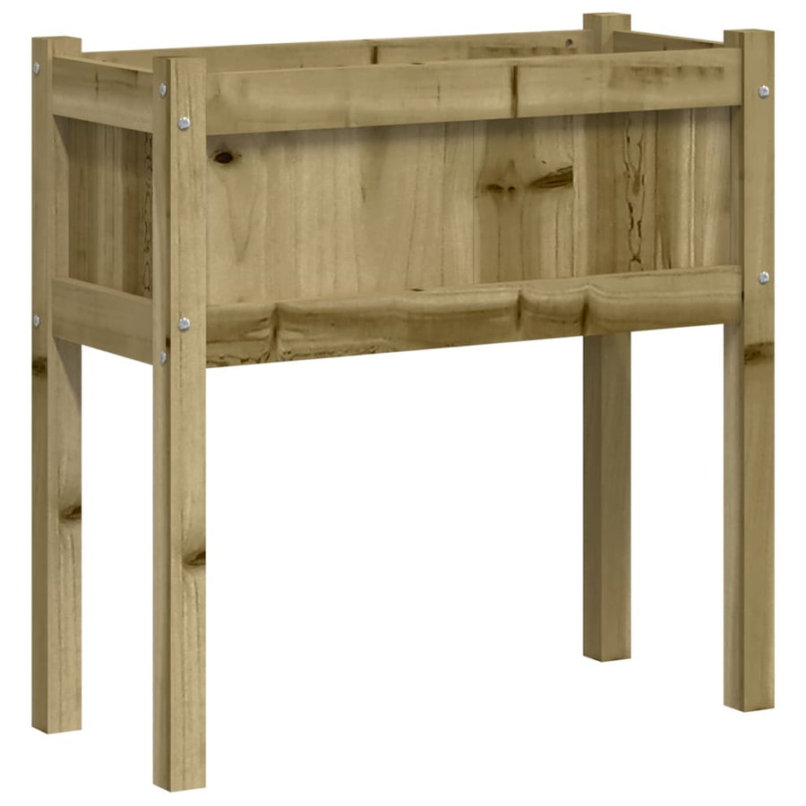 Plantenbak Met Poten 70X3X70 Cm Geïmpregneerd Grenenhout 1 Naturel geïmpregneerd