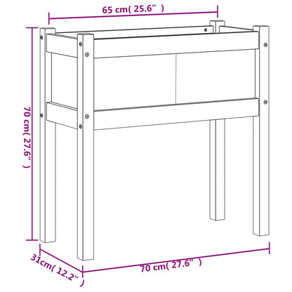 Plantenbak Met Poten 70X3X70 Cm Geïmpregneerd Grenenhout 1 Naturel geïmpregneerd
