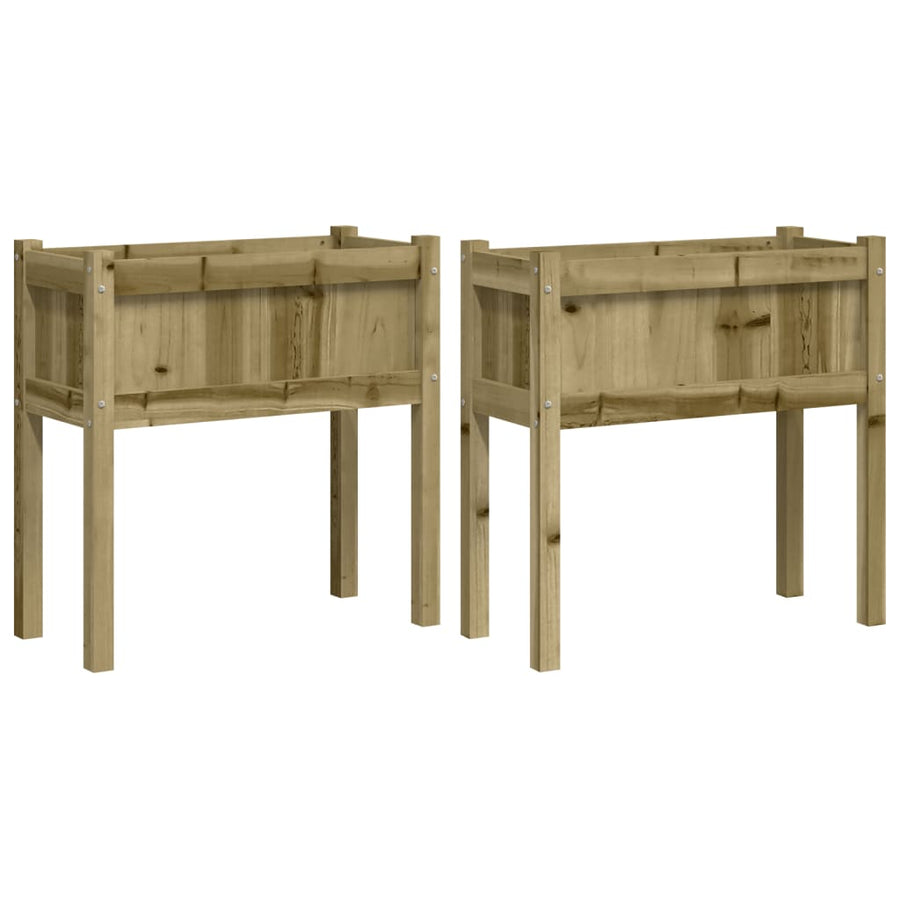Plantenbakken Met Poten Cm Geïmpregneerd Hout 2 Naturel geïmpregneerd