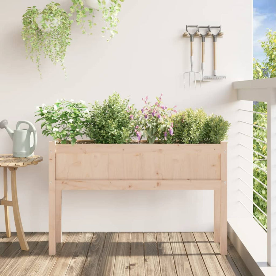 Plantenbak Met Poten 0X3X70 Cm Massief Grenenhout 1 Natuurlijk grenenhout