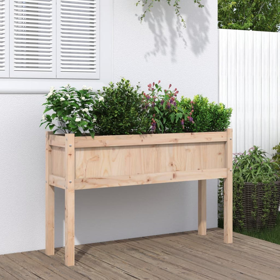 Plantenbak Met Poten 0X3X70 Cm Massief Grenenhout 1 Natuurlijk grenenhout