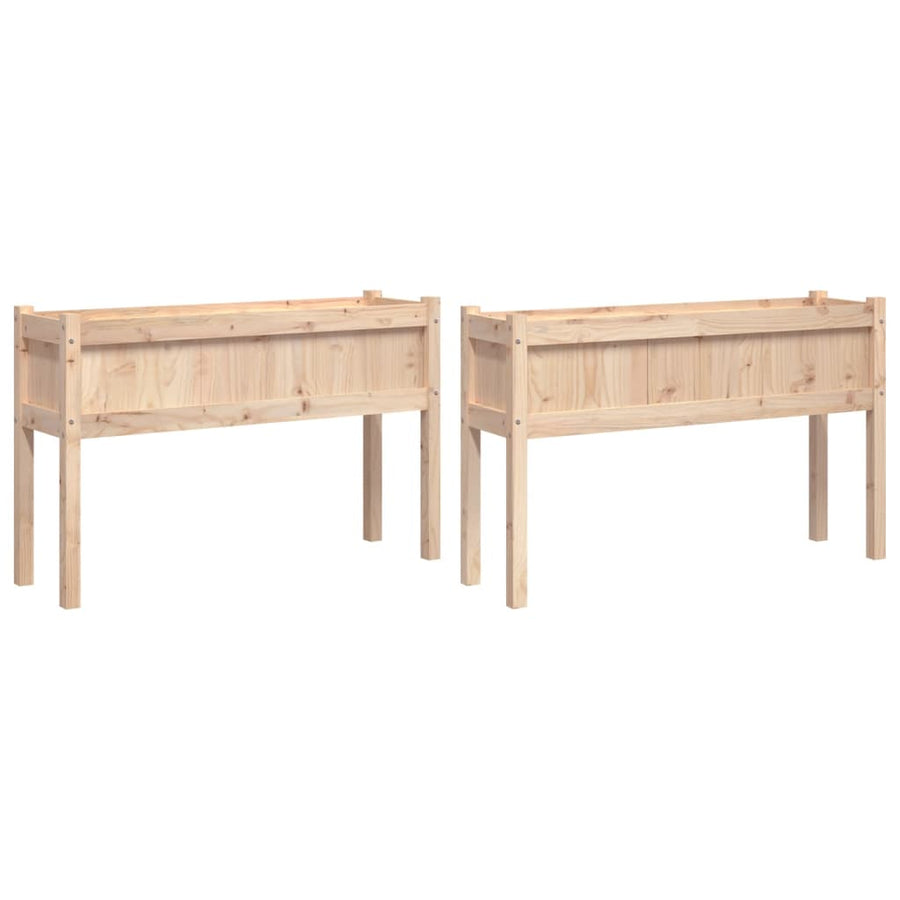 Plantenbakken Met Poten Massief Grenenhout 2 Natuurlijk grenenhout