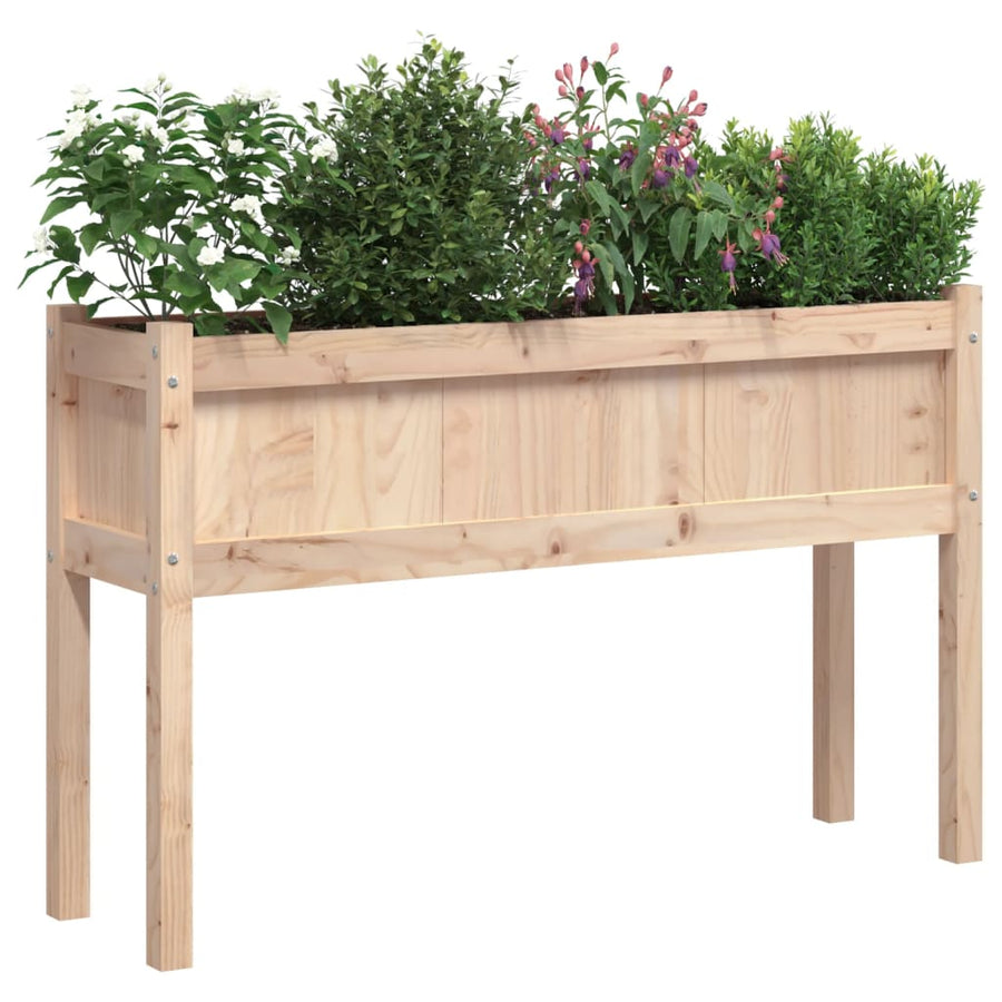 Plantenbakken Met Poten Massief Grenenhout 2 Natuurlijk grenenhout