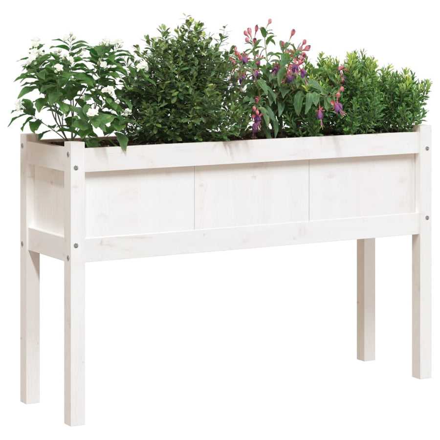 Plantenbak Met Poten 0X3X70 Cm Massief Grenenhout Wit 1 Wit grenenhout