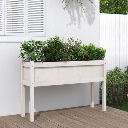 Plantenbak Met Poten 0X3X70 Cm Massief Grenenhout Wit 1 Wit grenenhout
