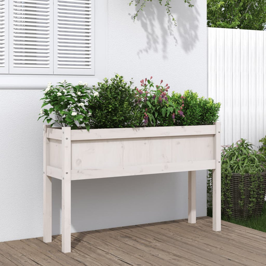 Plantenbak Met Poten 0X3X70 Cm Massief Grenenhout Wit 1 Wit grenenhout