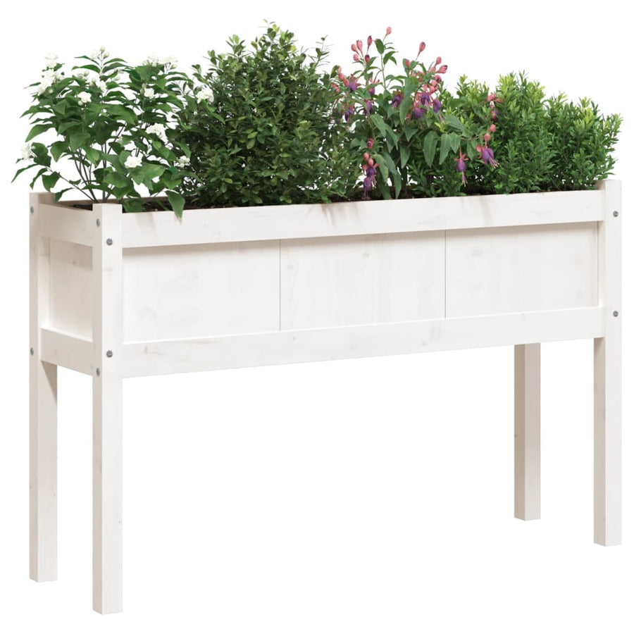 Plantenbakken Met Poten Massief Grenenhout Wit 2 Wit grenenhout