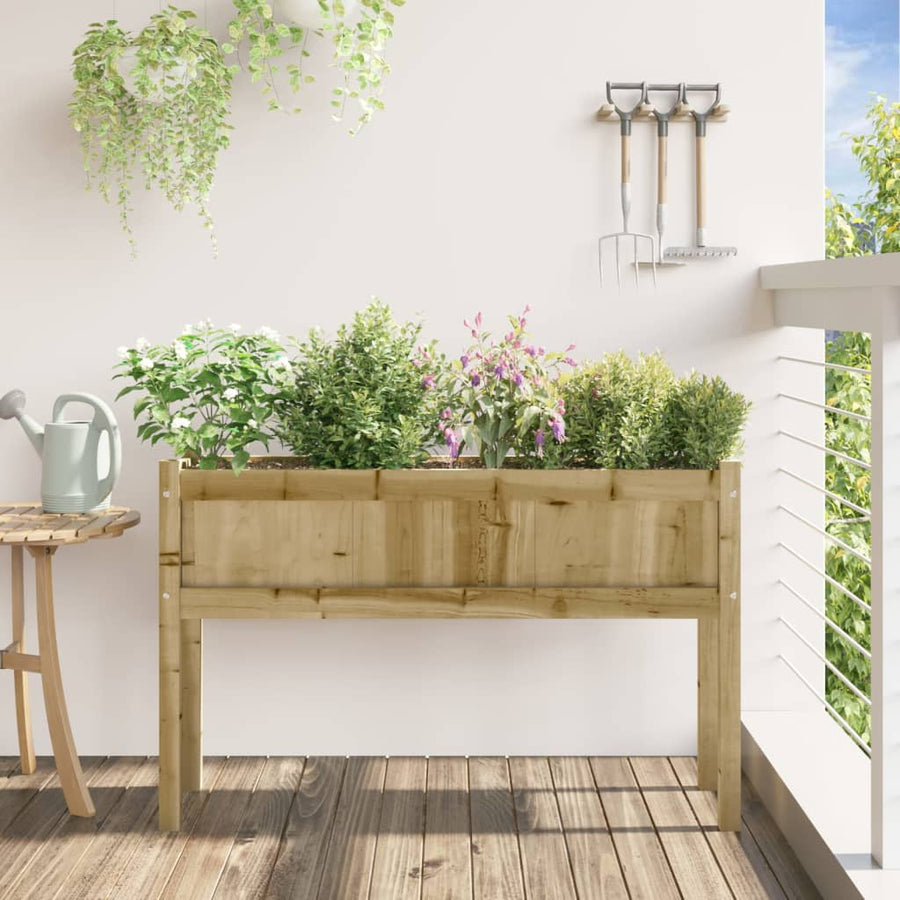 Plantenbak Met Poten 0X3X70 Cm Geïmpregneerd Grenenhout 1 Naturel geïmpregneerd
