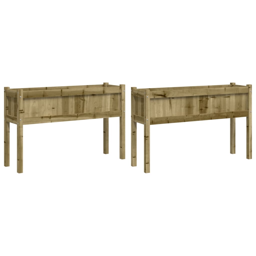 Plantenbakken Met Poten Cm Geïmpregneerd Hout 2 Naturel geïmpregneerd