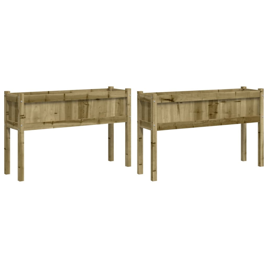 Plantenbakken Met Poten Cm Geïmpregneerd Hout 2 Naturel geïmpregneerd