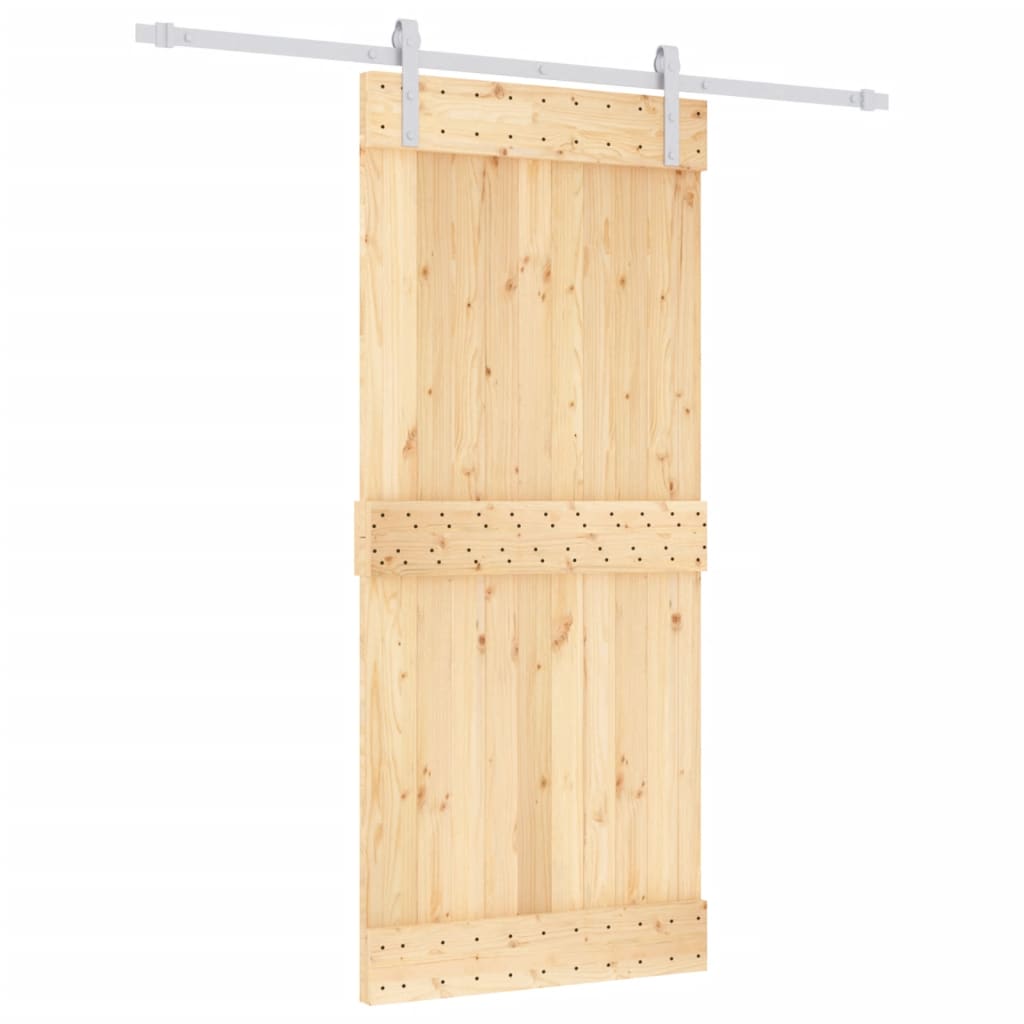 Schuifdeur Met Beslag 90X210 Cm Massief Grenenhout