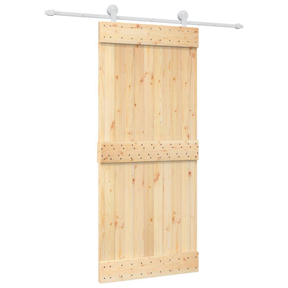 Schuifdeur Met Beslag 90X210 Cm Massief Grenenhout