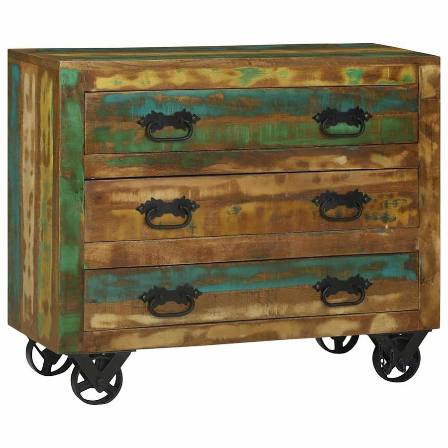 Dressoir met lade Bruin 80 x 30 x 65 cm Massief Gerecycled Hout