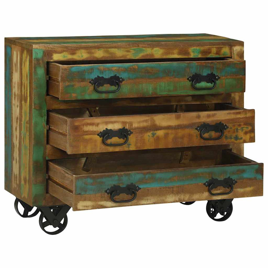 Dressoir met lade Bruin 80 x 30 x 65 cm Massief Gerecycled Hout